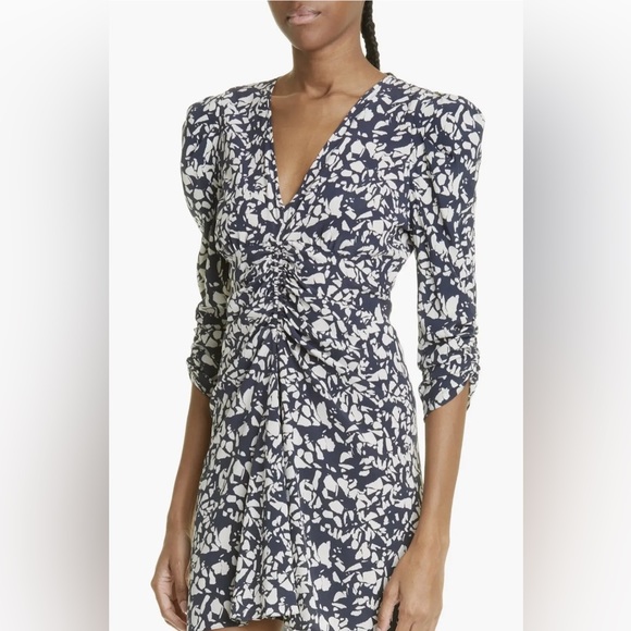 Aliniza Ruched Three-Quarter Sleeve Dress - Picture 2 of 6